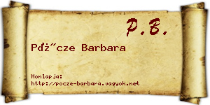 Pöcze Barbara névjegykártya